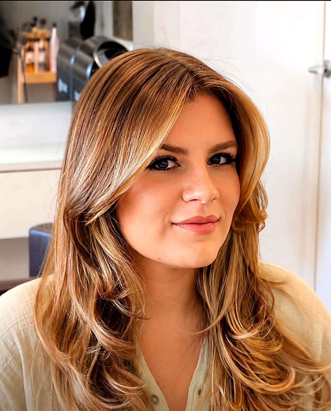 Glossy healthy hair after treatment and Head Spa at She. Porto
